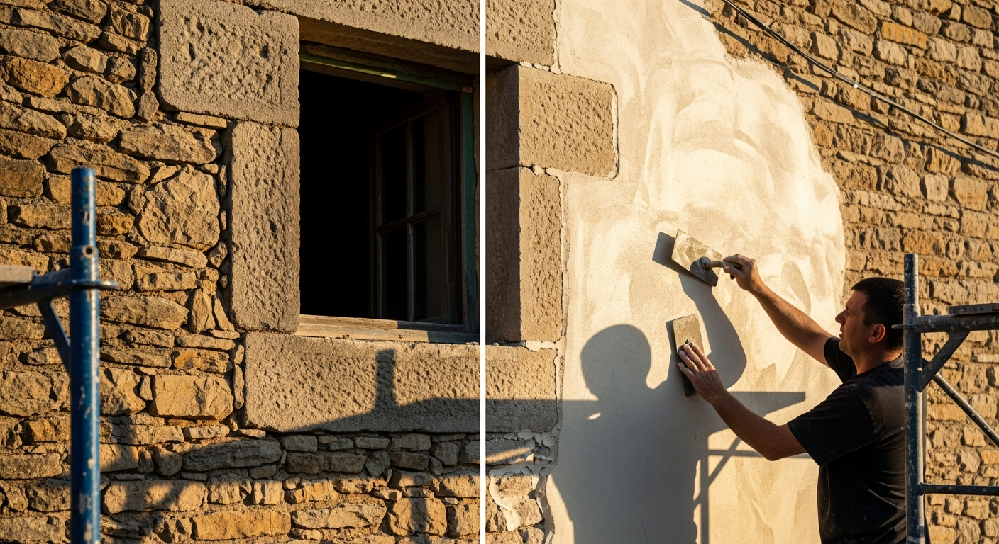 Ravalement de façade ancienne